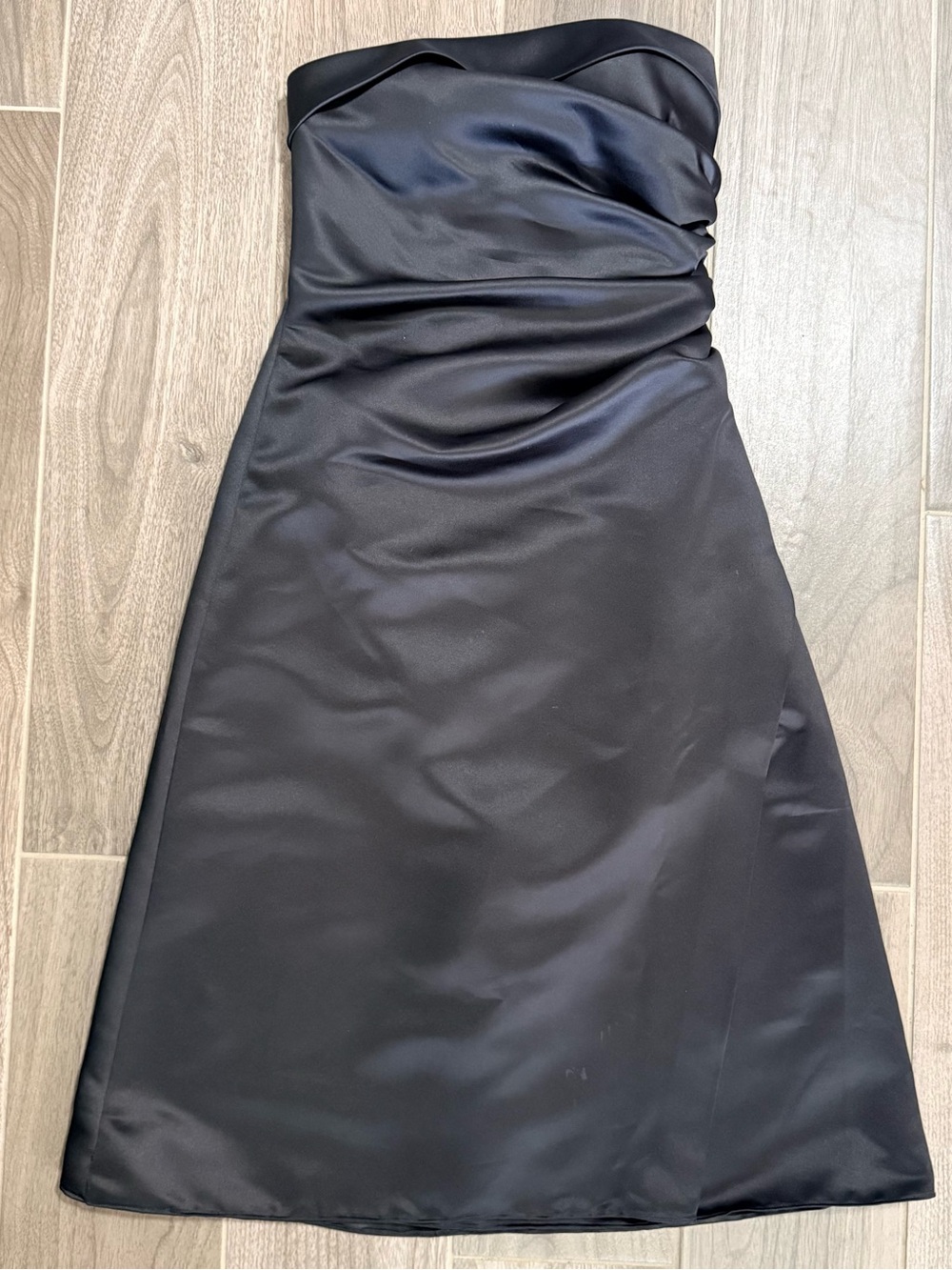 Alyce Designs Black Satin Strapless Formal Dress Size 10